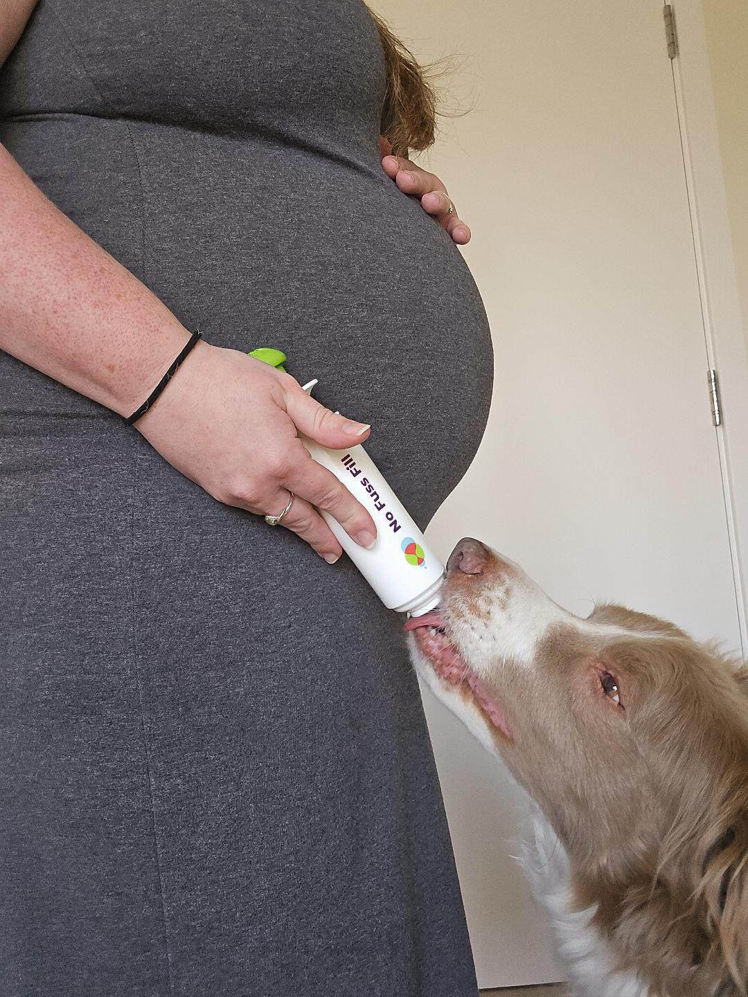 Juggling a Baby and a Fur Baby: How No Fuss Fill Makes Life Easier